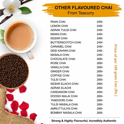 Teacurry other flavored teas - tandoori chai ingredients