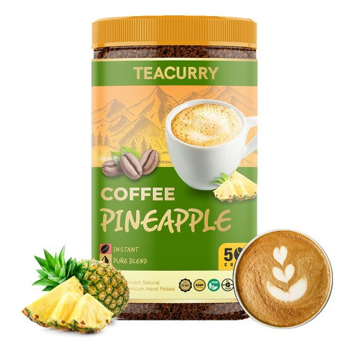 Pineapple Instant Coffee Powder - Arabica Freeze Dried Coffee for Instant Hot & Cold Coffee