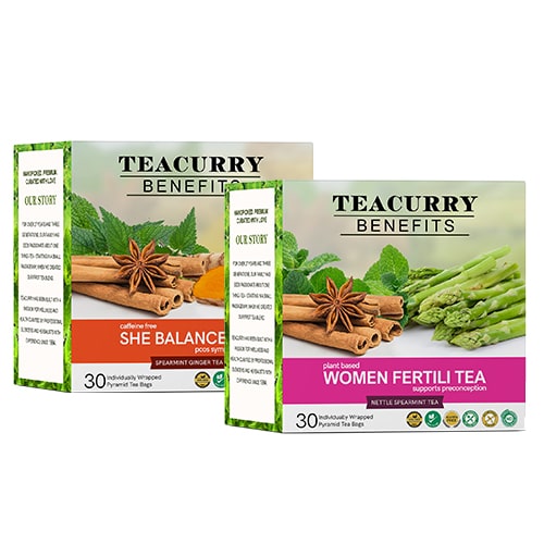 She Balanece Tea and Women fertility tea  front view - herbal tea for pcos fertility