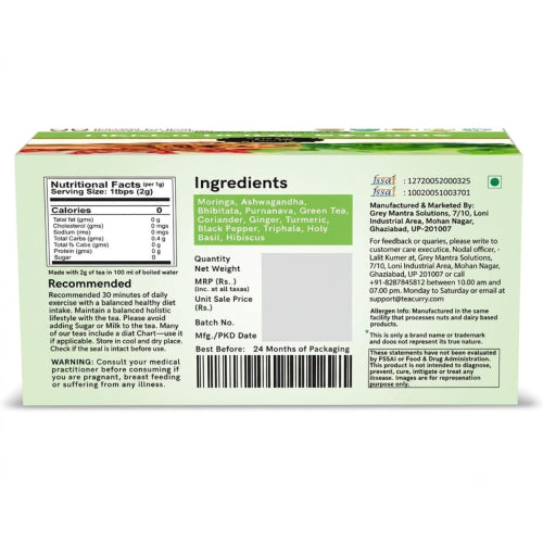 Teacurry Upper Body Fat Tea - Back Image