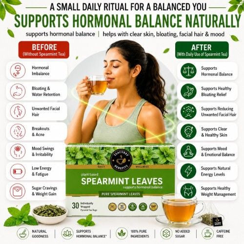 Teacury Spearmint Leaf Tea Before and After 