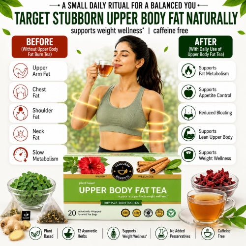 Teacurry Upper Body Fat Tea - Without & With Use of Upper Body Fat Tea