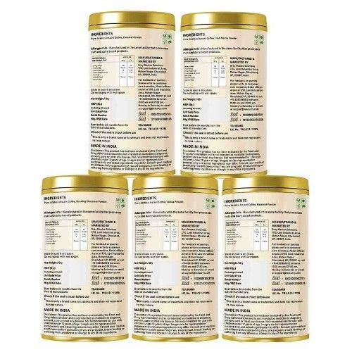 Coffeecurry Coffee Pack of 5 - Hazelnut, Caramel, Chocolate, Irish Mocha, French Vanilla (5 x 50 Grams)
