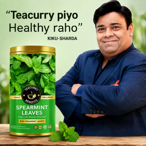 Kiku Sharda suggesting Teacurry Spearmint Leaf Tea