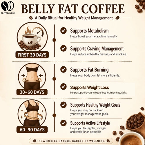 Coffeecurry Belly Fat Coffee - 1 to 90 Days Transformation 