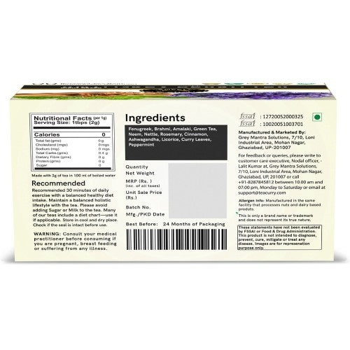 Teacurry Anti Grey Beard Tea Back Image