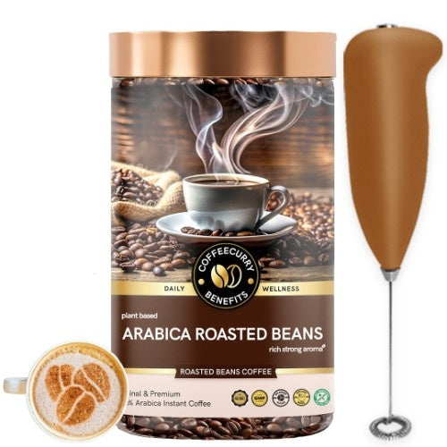 Coffeecurry Arabica Roasted Coffee Bean with Frother