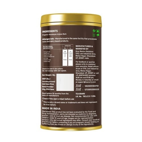 Teacurry Organic Himalayan Arjuna Bark Back Image 