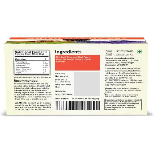 Teacurry Ayush Kadha Tea Back Image