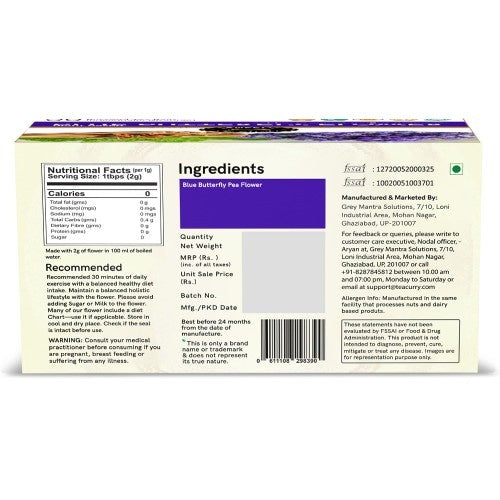 Teacurry Blue Butterfly Tea back Image