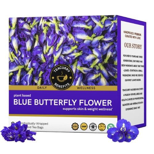 Teacurry Blue Butterfly Tea 3D Image