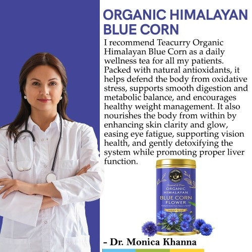 Dr. Monica Khanna Recommends Teacurry Organic Himalayan Blue Cornflower Petals 