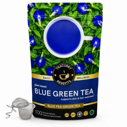 Teacurry Blue Green Tea Pouch with Infuser 