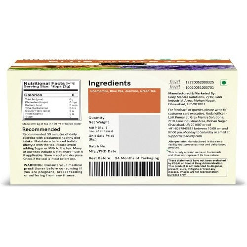 Teacurry Blue White Tea Back Image