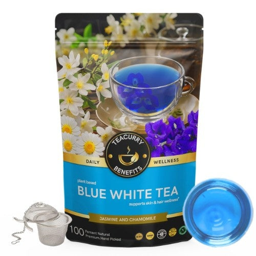 Teacurry Blue White Tea Pouch with Infuser