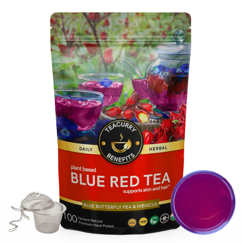 Teacurry Blue Red Tea Pouch with Infuser