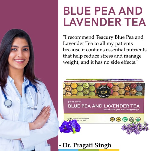 flower blue tea and lavender tea