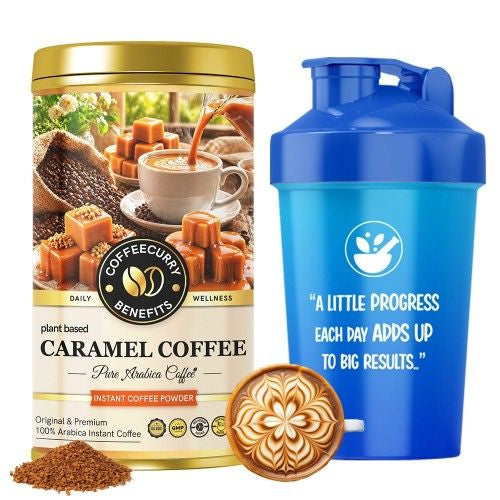 Teacurry Caramel Instant Coffee Powder with Shaker 
