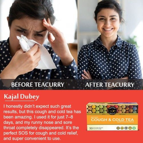 Teacurry Cough & Cold Tea Before and After