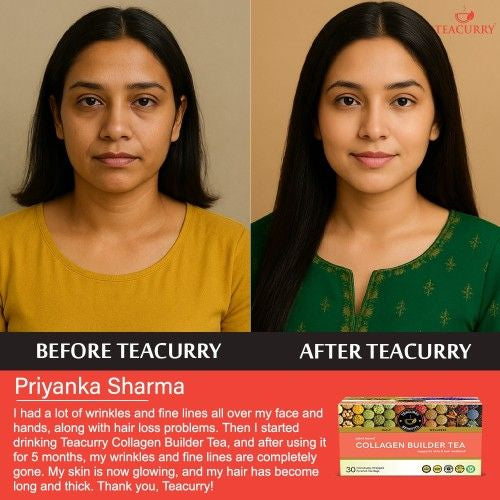 Teacurry Collagen Builder Tea Before and After