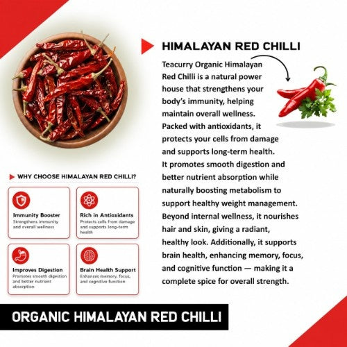 Ingredients of Teacurry Organic Himalayan Red Chillies