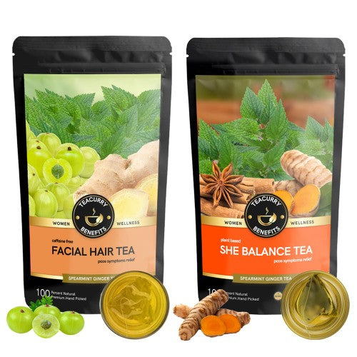 Facial hair tea and she balance tea pouch images