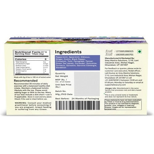 Teacurry Flat Tummy Tea Back Image