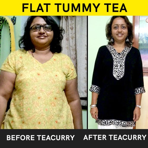 Teacurry Flat Tummy Tea Before and After