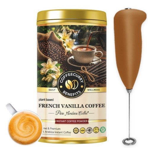 Coffeecurry French Vanilla Instant Coffee Powder with Frother 