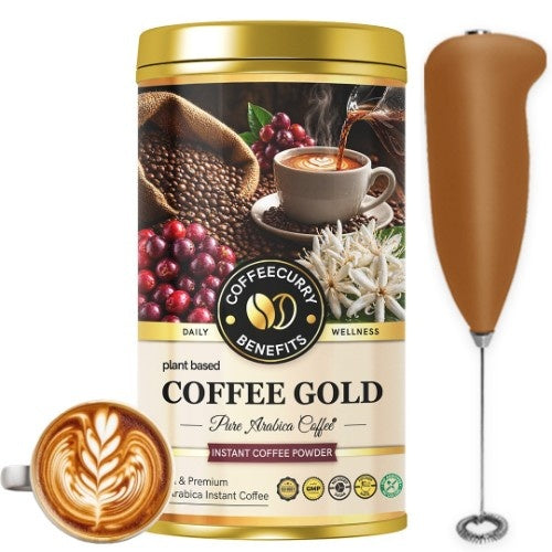 Teacurry Gold Instant Coffee Powder with Frother 