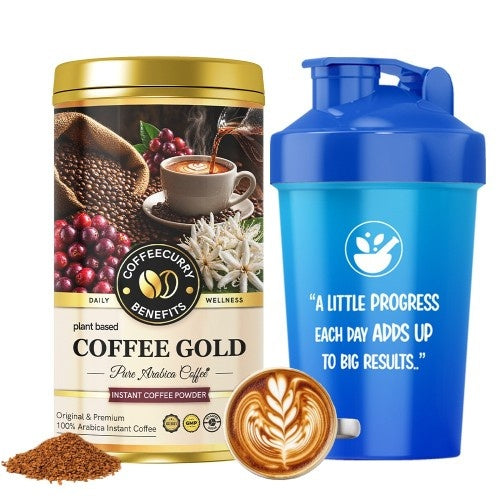 Teacurry Gold Instant Coffee Powder with Shaker 