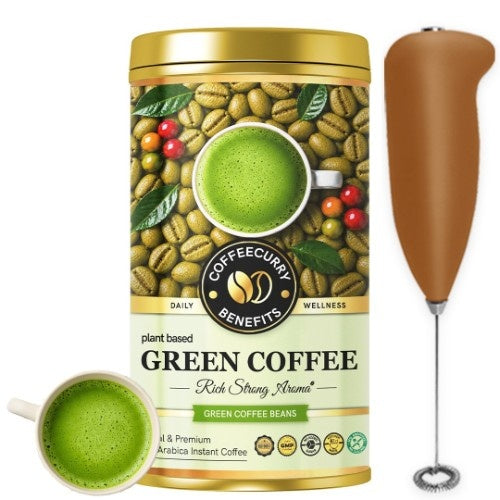 Coffeecurry Arabica Green Coffee Beans With Frother 