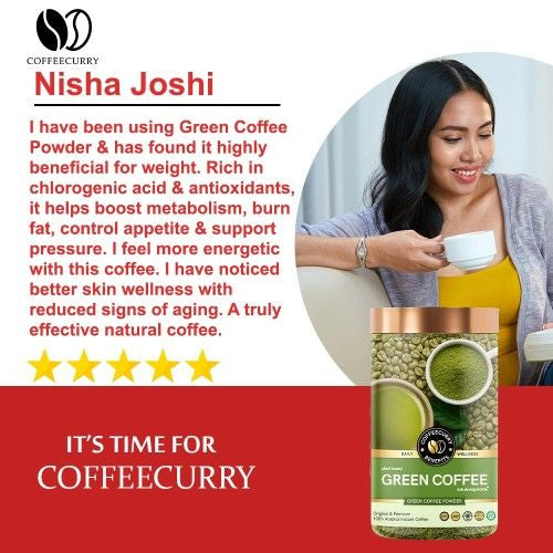 Coffeecurry Green Coffee Powder Testimonial Image