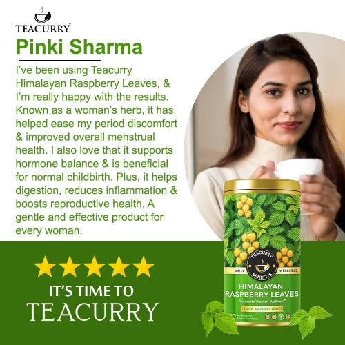 Teacurry Himalayan Raspberry Leaf Tea Testimonial Image