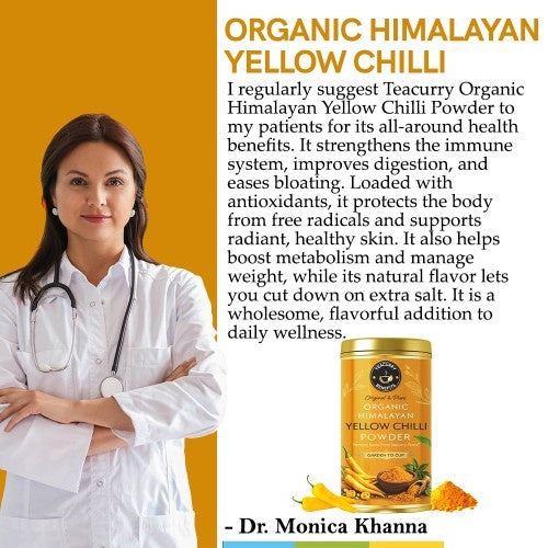 Dr. Monica Khanna Recommends Teacurry Organic Himalayan Yellow Chilli Powder