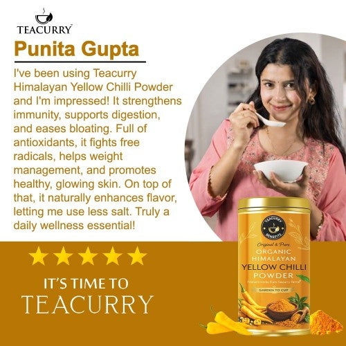 Testimonial Review of Teacurry Organic Himalayan Yellow Chilli Powder