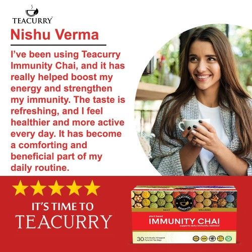 Teacurry Immunity Chai Testimonial Image