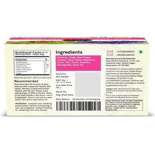 Teacurry Immunity Herbal Tea Back Image