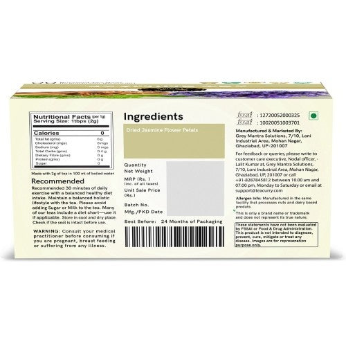 Teacurry Jasmien Tea Back Image