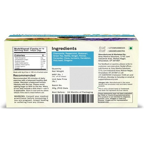 Teacurry Kidney Cleanse Tea Back Image