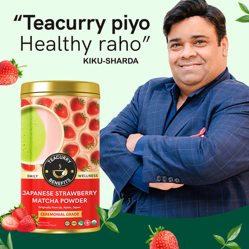 Teacurry Japanese Strawberry Matcha Powder with Kiku Sharda 