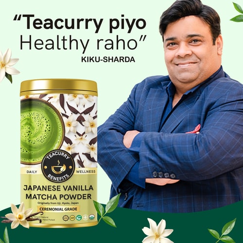 Teacurry Japanese Vanilla Matcha Powder With KIKU SHARDA