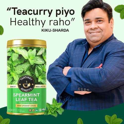 Kiku Sharda suggesting Teacurry Spearmint Leaf Tea