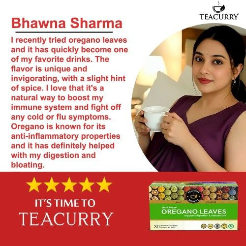 Teacurry Oregano Tea Testimonial Image