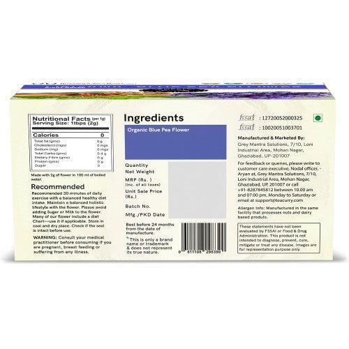 Teacurry Organic Blue Pea Tea Back Image