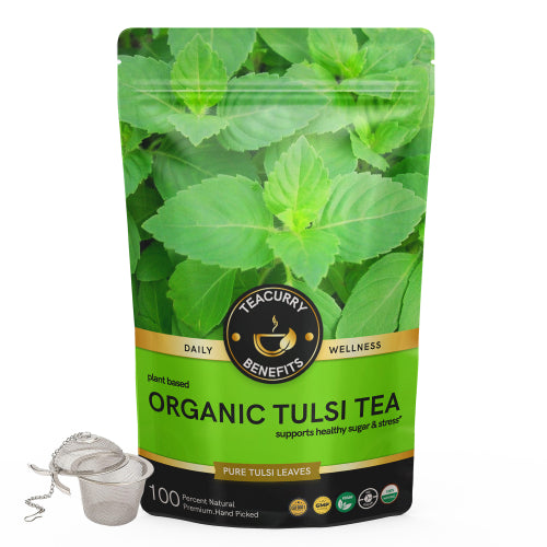 Teacurry Organic Tulsi Tea Pouch with Infuser