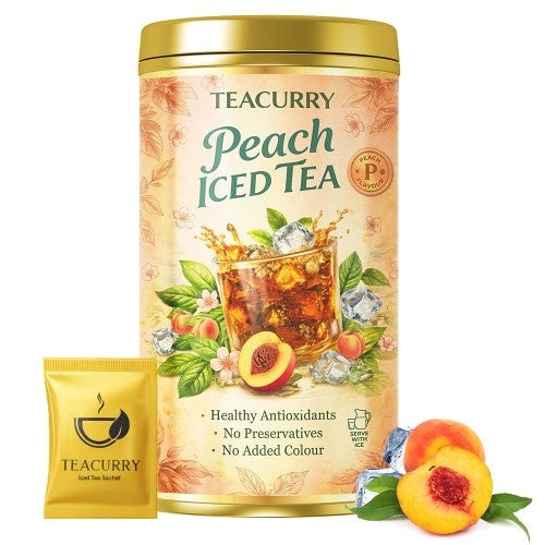 Teacurry Peach Instant Iced Tea Mix Tin Can With Sachet