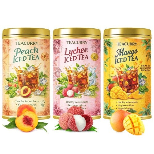 Teacurry Fruit Iced Tea Mix Combo Pack of 3 (Peach, Lychee, Mango Iced Tea) Main Image 