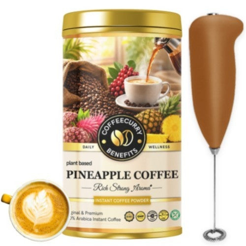 Coffeecurry Pineapple Coffee Can with Frother 