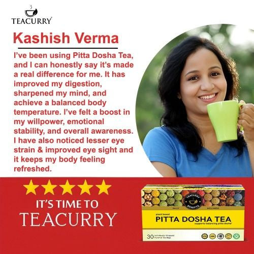 Teacurry Pitta Dosha Tea Testimonial Image